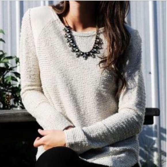 Sanctuary Sweaters - •Sanctuary• Tweed Crew Neck Paneled Sweater